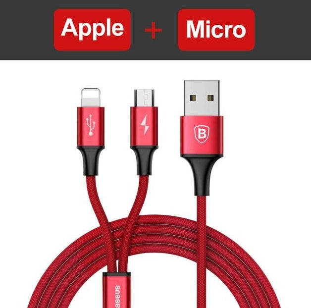 Baseus USB Cable For iPhone X 8 7 6 Charging USB Cable For Android