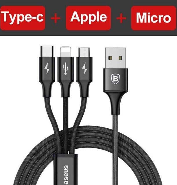 Baseus USB Cable For iPhone X 8 7 6 Charging USB Cable For Android