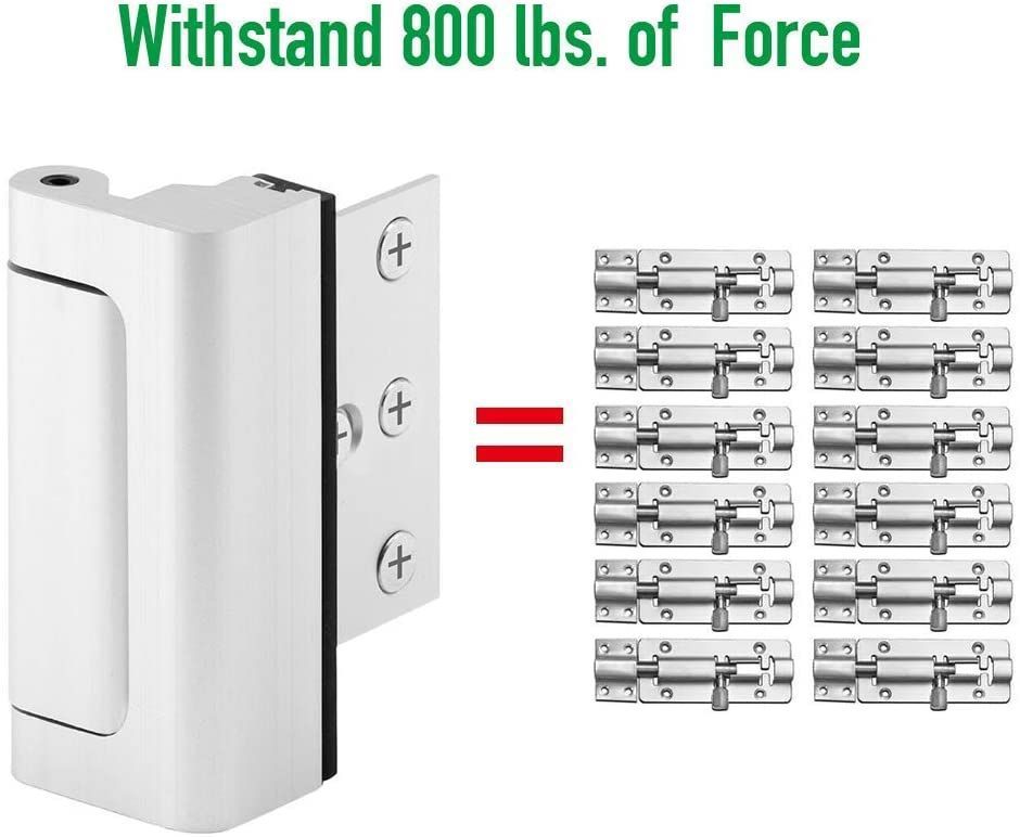 Child Safety Door Reinforced Lock With 3 Inches Stop Aluminum