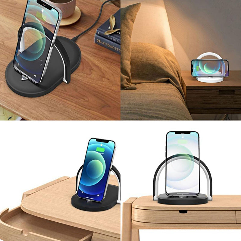 3 In 1 Foldable Wireless Charger Night Light Wireless Charging Station  15W